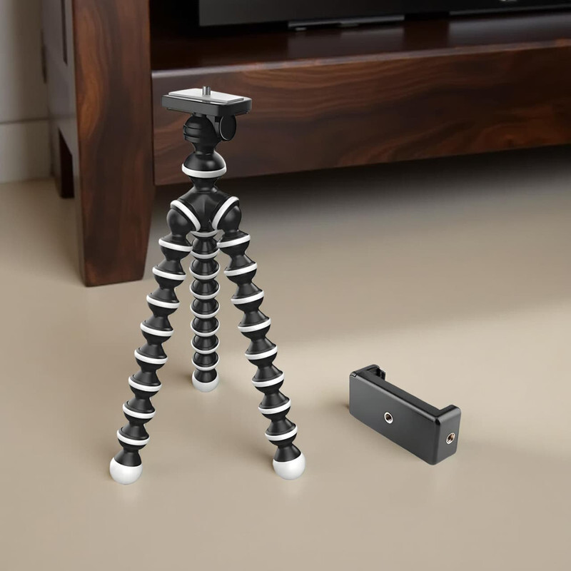 FITRIC 360 Degree Flexible Gorilla Tripod for Smartphone Camera Tripod(Black, Supports Up to 1000 g)