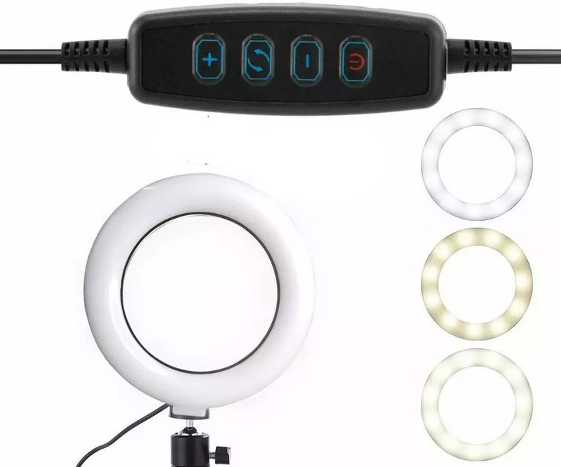 POZUB LED Selfie Ring Light Makeup selfie flash Studio Lamp Beauty light Camera Video Tripod, Monopod, Monopod Kit, Tripod Bracket, Tripod Ball Head, Tripod Kit(White, Supports Up to 700 g)
