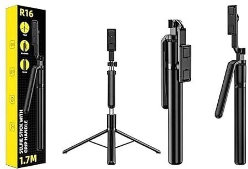 GADGETSWEAR Selfie Stick with Tripod Stand (6 Month Warranty), 170CM/ 67inch Extra Long, Tripod(Black, Supports Up to 1500 g)