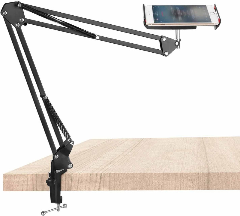 Mobtude Tripod for Mobile Tablet Mount for YouTube Cooking Product Review Video Tripod, Tripod Ball Head, Tripod Bracket, Tripod Clamp, Tripod Kit(Black, Supports Up to 1200 g)