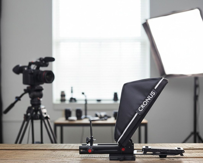 Cronus Tablet Teleprompter with Remote Control Tripod(Black, Supports Up to 5000 g)