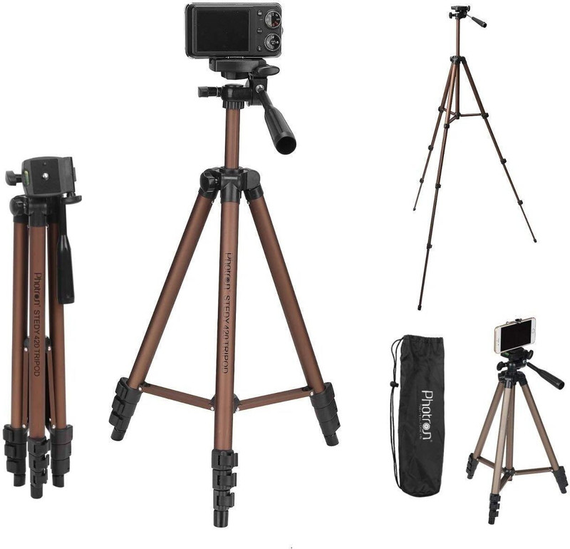 WENGONVILA All in One Creator Tripod Stand 2026 Model & Home Studio Tripod Stand for Reels Tripod(Brown, Supports Up to 2000 g)