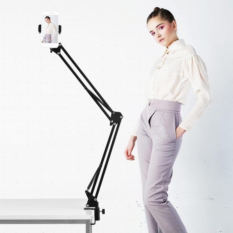 AMUSING Photography Mobile Tablet Holder Tripod Camera Stand for Overhead Video shooting Tripod, Monopod, Tripod Clamp, Tripod Bracket, Tripod Ball Head(Gooseneck Mobile Holder, Supports Up to 1200 g)
