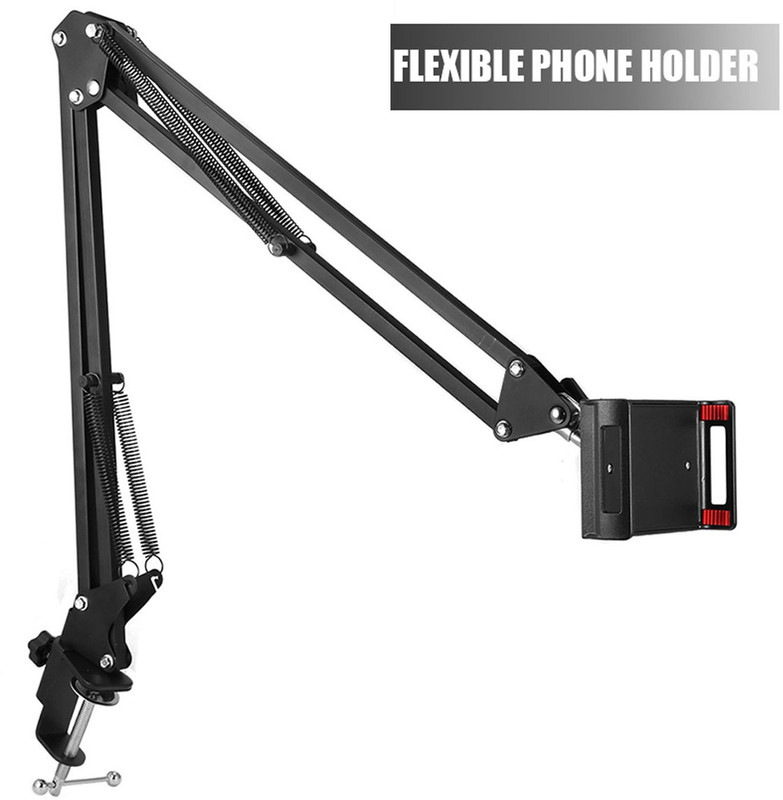 Zohlo Best Professional Overhead Video Recording Stand Bracket for Mobiles & Tablets Tripod, Tripod Ball Head(Black, Supports Up to 1000 g)