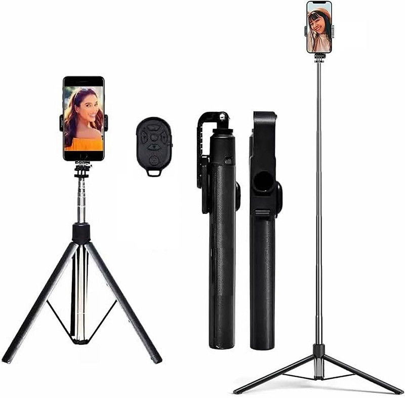 CHG Y17 Travel Edition Foldable Selfie Stick Tripod for Android & iPhone Tripod(Black, Supports Up to 1500 g)