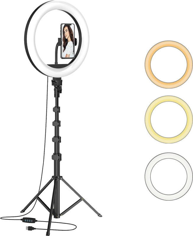 colorsole 10 Inches Big LED Ring Light for Camera Phone A3 200 W 6 cm Tube Light(Multicolor)