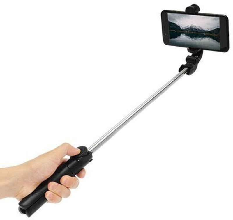 Glatoxi Bluetooth Extendable Selfie Stick Tripod, Monopod(Black, Supports Up to 400 g)
