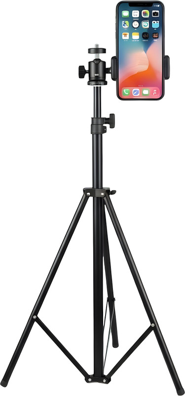 LUGZY Professional Adjustable Foldable Portable Metal Tripod Stand for Videos GE02FP Tripod(Black, Supports Up to 2500 g)