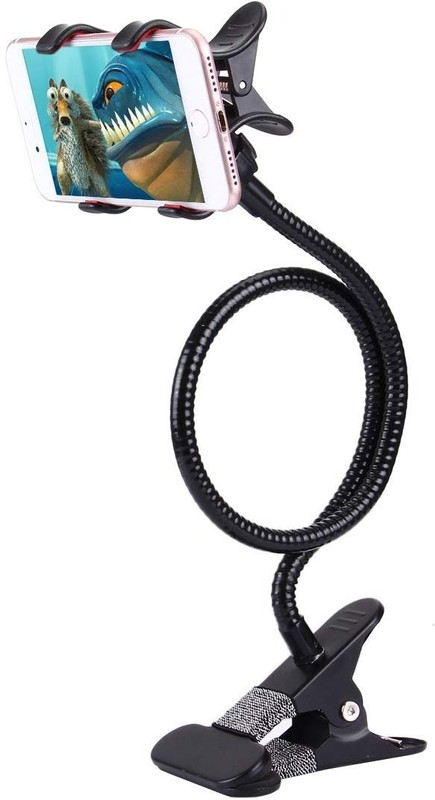 Mobtude Best MobileStand Holder Metal Built Online Class Home Bed Flexible Mobile Holder Tripod(Black, Supports Up to 400 g)