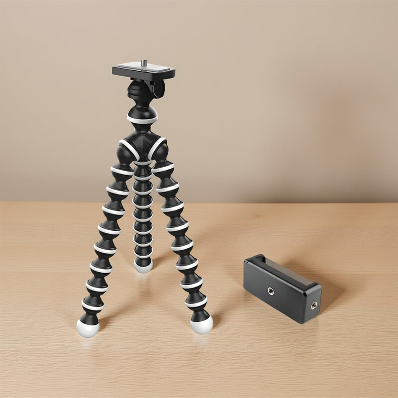 FITRIC 360 Degree Bendable Gorilla Tripod with Phone Holder for Content Creators Tripod(Black, Supports Up to 1000 g)