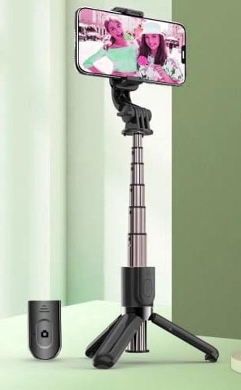POZUB Multi-functional Desktop Live Bracket Selfie Stick Stand with Remote Led Light Tripod, Tripod Kit, Tripod Clamp, Monopod(Black, Supports Up to 600 g)