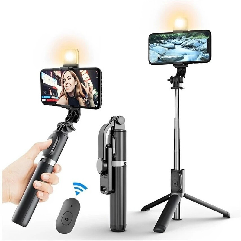 SquidFit Rotating Phone Holder Tripod(Black, Supports Up to 500 g)
