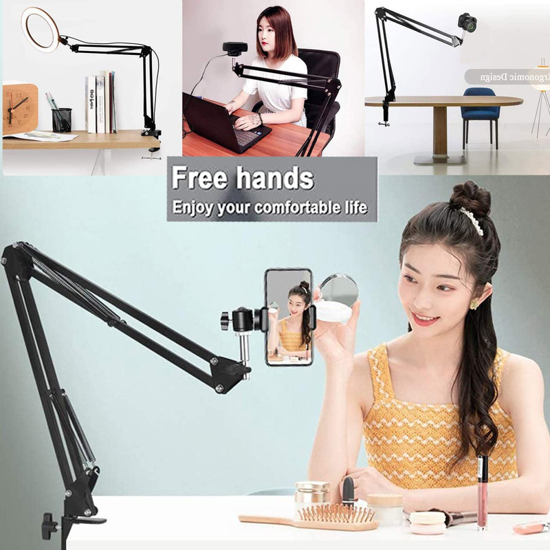 Mobtude Overhead Tripod For Creating Cooking Webcam Sketch Video Free MobileTablet Mount Tripod, Tripod Ball Head, Tripod Bracket, Tripod Clamp, Tripod Kit(Gooseneck Mobile Holder, Supports Up to 1500 g)