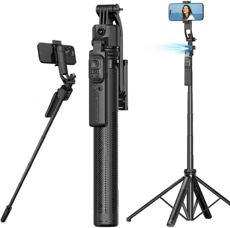 Alfa Tracking Gimbal with Gesture Recognition Tripod Selfie Stick Tripod(Black, Supports Up to 2000 g)