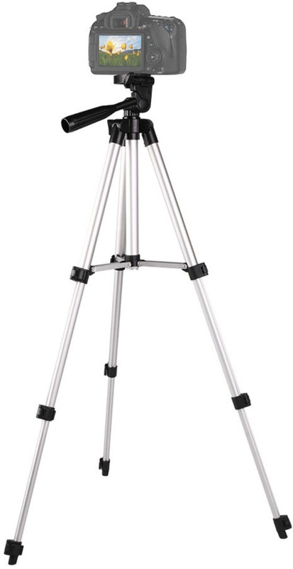MZ 330A (UNIVERSAL TRIPOD STAND) 134.5cm portable 3-way head & 3-sec Aluminum Legs Tripod(Black, Supports Up to 3000 g)