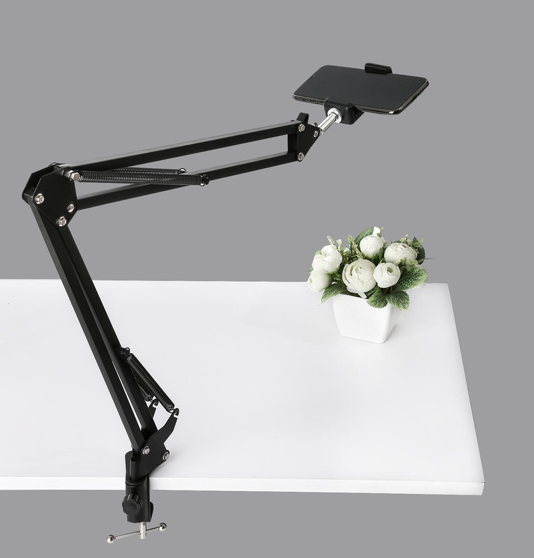 ANY KART Best Overhead Tripod Camera Stand 360 Degree Mobile Holder Cell Phone Stand Tripod, Monopod, Tripod Clamp, Tripod Bracket, Tripod Ball Head(Black, Supports Up to 1200 g)