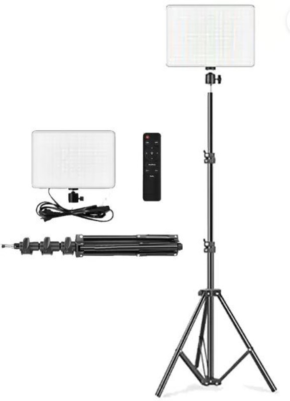 PICPRO LED Video Soft Light Panel, for Studio Photography | Video Recording |Conference Tripod Kit(2700K-5700K CRI95+ | with Remote Control (Camera Light with 6Ft Stand, Supports Up to 2000 g)