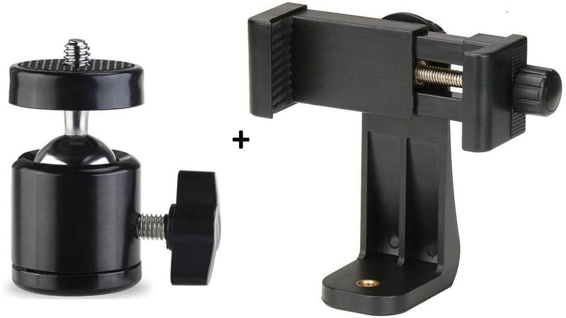 Blue Birds Tripod Ball Head with 360 Degree Mobile Holder Mount Bracket Tripod, Tripod Ball Head, Tripod Bracket, Tripod Clamp, Monopod(Black, Supports Up to 700 g)