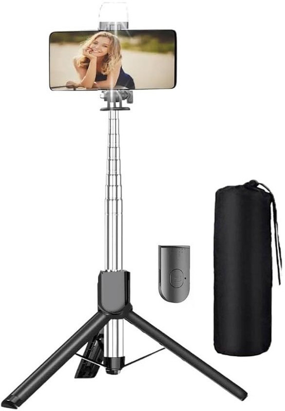 POZUB Long Selfie Stick with Remote 3in1 Photography Multi function Mobile Holder Tripod, Tripod Kit, Monopod(Black, Supports Up to 500 g)