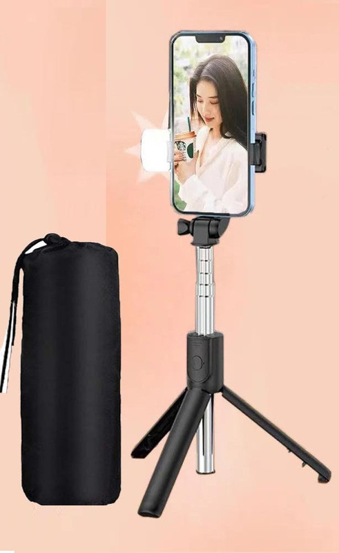 POZUB Make up, Selfie & Photo Shoot, Bluetooth Selfie stick Holder with Remote +Bag Tripod, Monopod, Tripod Kit, Tripod Clamp(Black, Supports Up to 500 g)