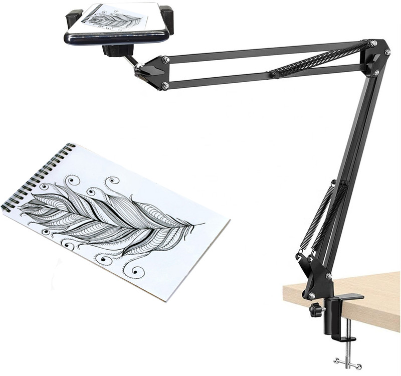 AMUSING Top Selling Overhead Tripod Mobile Tablet Stand Tripod, Monopod, Tripod Clamp, Tripod Bracket, Tripod Ball Head(Black, Supports Up to 1200 g)