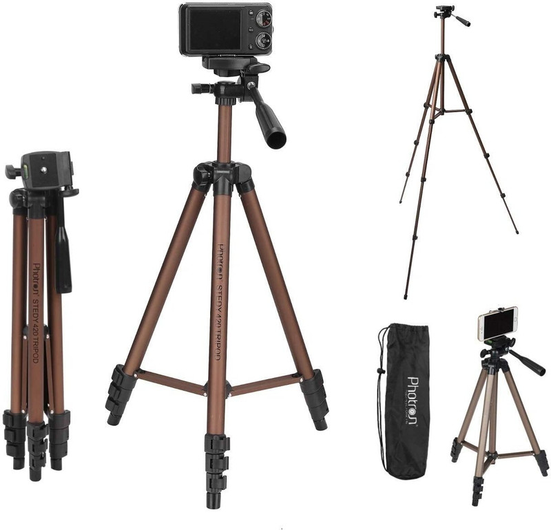 SHOPOGENIX Pro Shooting Tripod Stand for YouTube & Instagram Reels Tripod(Brown, Supports Up to 2000 g)
