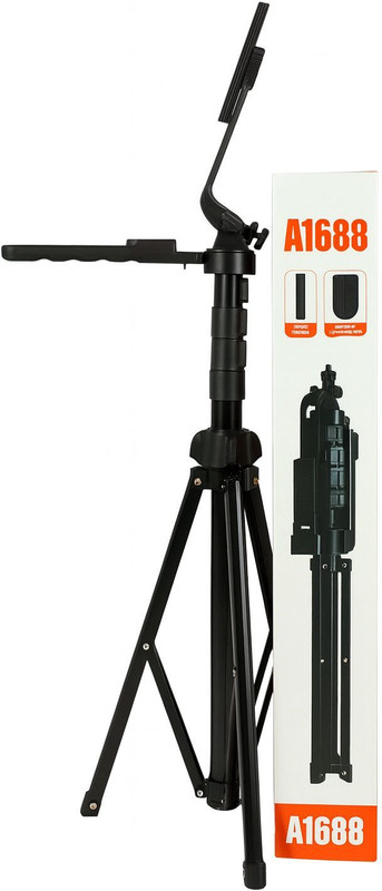 FITRIC A1688 6Ft Tripod with 5Ft Selfie Stick Feature| Bluetooth Remote | Mobile Stand Tripod(Black, Supports Up to 1500 g)