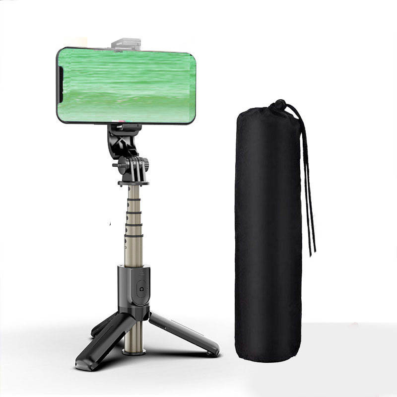 BUFONA 3in1 Selfie Stick And Stand And Remote Control R1 Phone Selfie Stand Holder+Bag Tripod, Tripod Kit, Monopod(Black, Supports Up to 500 g)