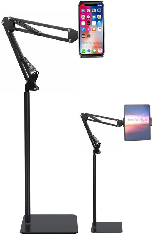 BROLAVIYA Tripod Tablet Floor Stand for Both Mobile and Tablet 4 - 10.1 inches Tripod(Dark, Supports Up to 500 g)