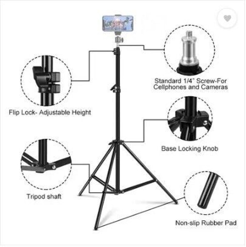 MOTOFLY Metal strong mobile phone tripod/camera stand Tripod, Tripod Clamp, Tripod Kit, Monopod, Tripod Ball Head(Black, Supports Up to 1500 g)