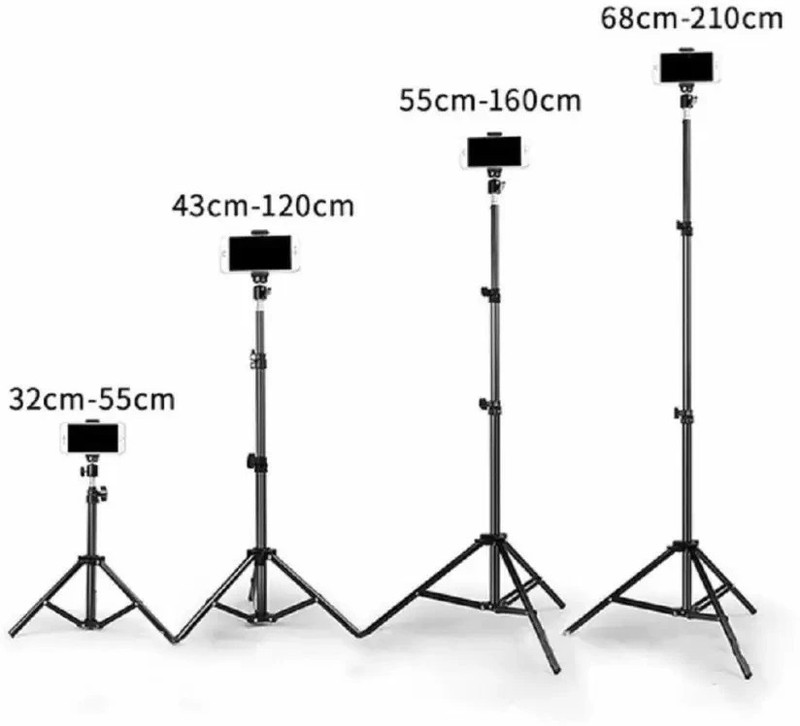 Snapio 7 FEET Tripod Stand for Camera, DSLR, Mobile Ring Light for Beauty Parlor Studio Tripod(Black, Supports Up to 3000 g)