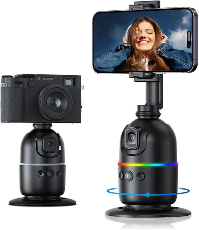 SmartFaceTripod Auto Face Tracking Tripod Gimbal,360 Rapid Gesture Control P03 Tripod for Mobile Tripod(Black, Supports Up to 1000 g)