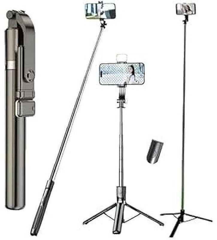 GETGETO Selfie Stick Tripod R1S 114cm expandable Tripod Bluetooth Remote Tripod, Monopod Kit, Tripod Kit(Black, Supports Up to 900 g)