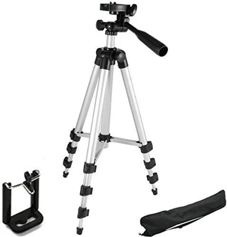 SANNO WORLD 3110 Tripod Stand With 3-Way Head Tripod for Digital Camera DV Camcorder, Tripod Tripod, Tripod Ball Head, Tripod Bracket, Tripod Clamp, Tripod Kit(Silver, Supports Up to 1100 g)