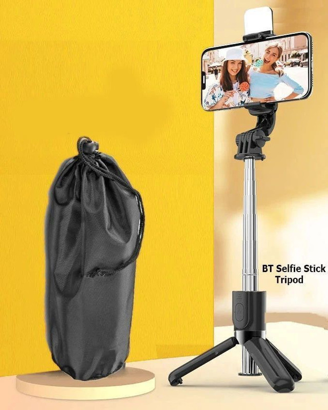 BUFONA Selfie Stick Tripod With Fill Light +Dustproof Bag 360°Rotation Flash Brackets Tripod, Monopod, Monopod Kit, Tripod Ball Head, Tripod Bracket, Tripod Clamp, Tripod Kit(Black, Supports Up to 700 g)