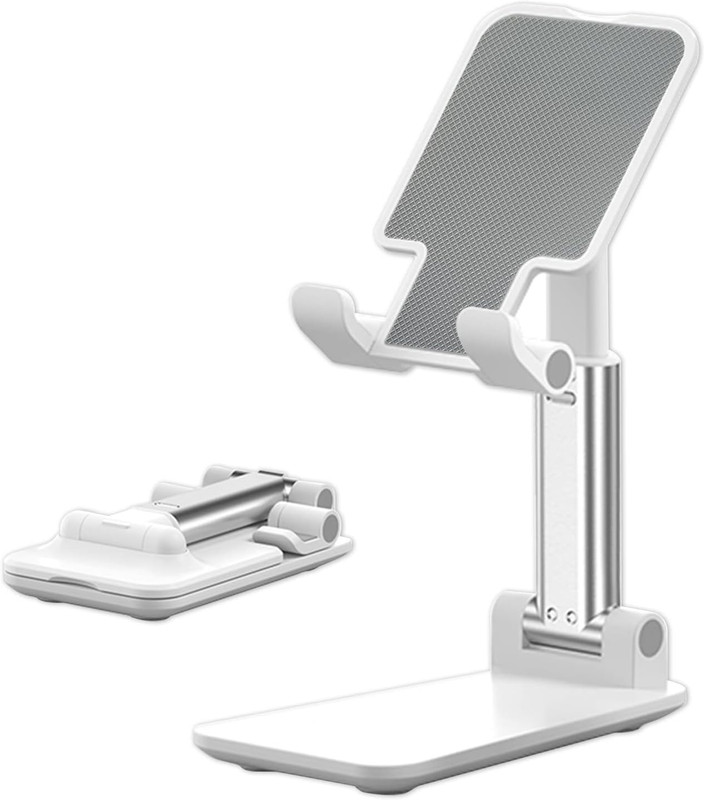 Mobtude Adjustable Foldable Stand for All Smartphones and Tablet Mobile Holder Tripod(White, Supports Up to 300 g)