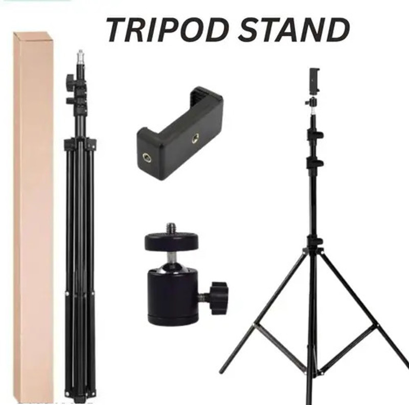Gentle e kart ® 7 Feet Lightweight & Portable Tripod Stand with Mobile Holder and Metal Tripod(Black, Supports Up to 1000 g)