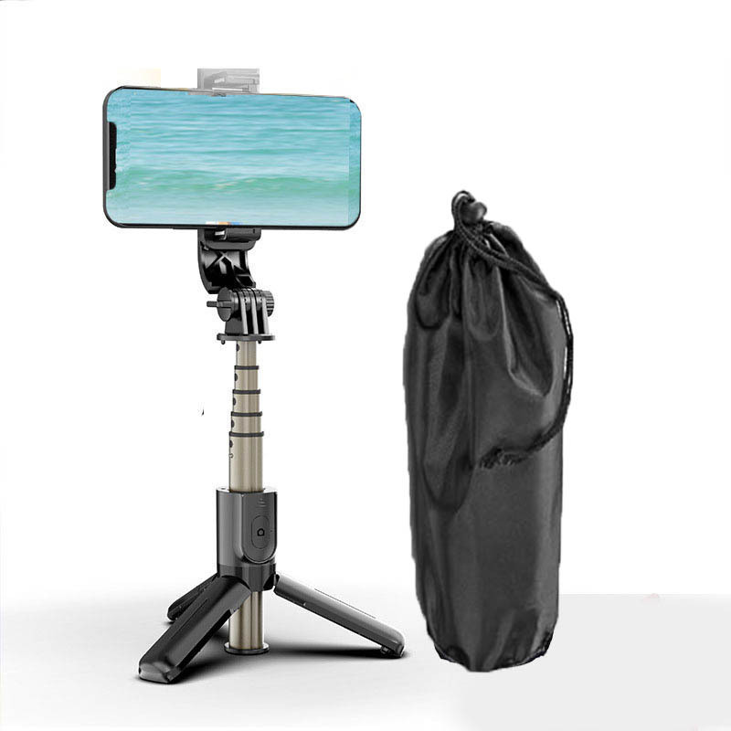 Huntindia Best Multi-function Bluetooth Selfie Stick Tripod With Fill Light +Dustproof Bag Tripod, Tripod Kit, Monopod(Black, Supports Up to 500 g)