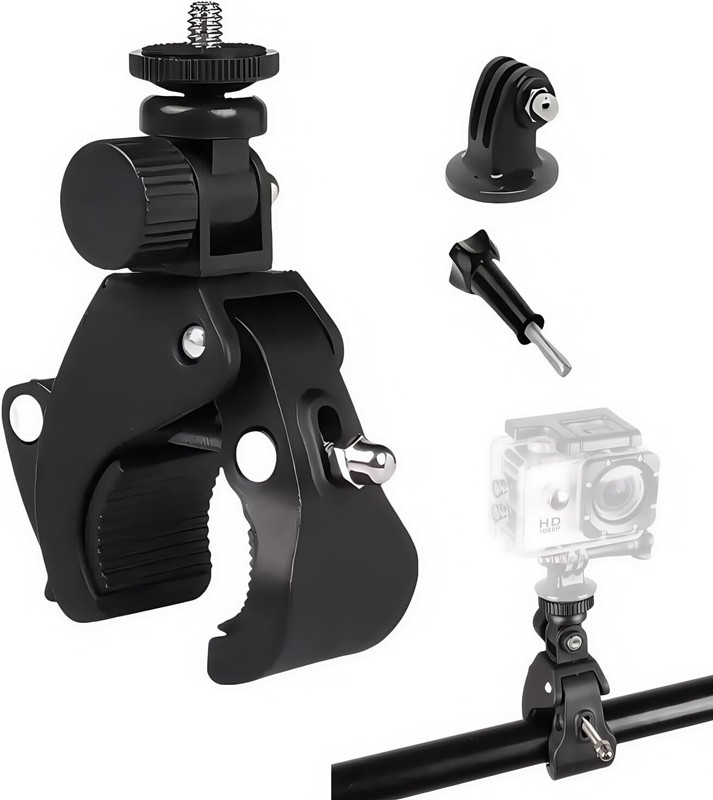 USPOT Bike Bracket Action Camera Mount Clamp for Insta360 GoPro holder Tripod(Black, Supports Up to 750 g)