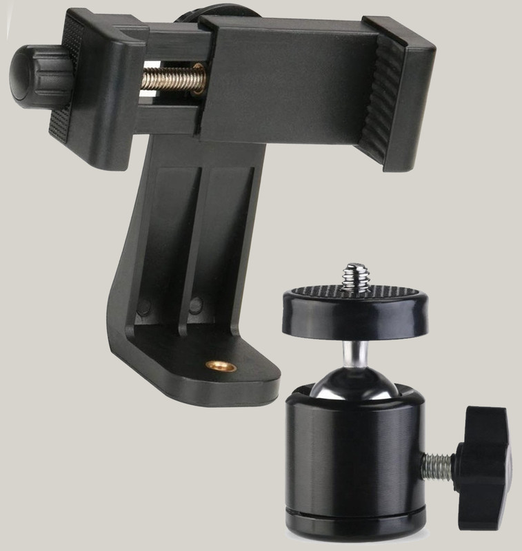 subton Ball Head for Tripod with 360 Mobile Holder Mount Adapter|360 Angle Adjustment Tripod Mobile Holder with Vertical and Horizontal Mode Video Recording|Compatible with All Mobile Phone Tripods and Cameras Tripod, Tripod Ball Head, Tripod Clamp, Tripod Kit, Monopod, Tripod Bracket(Black, Support