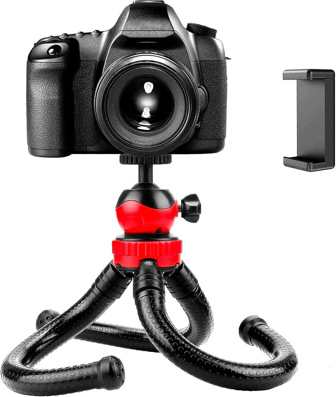 FITRIC JM-801 Tripod Ball Head, Monopod Kit(Black, Red, Supports Up to 1.2 g)