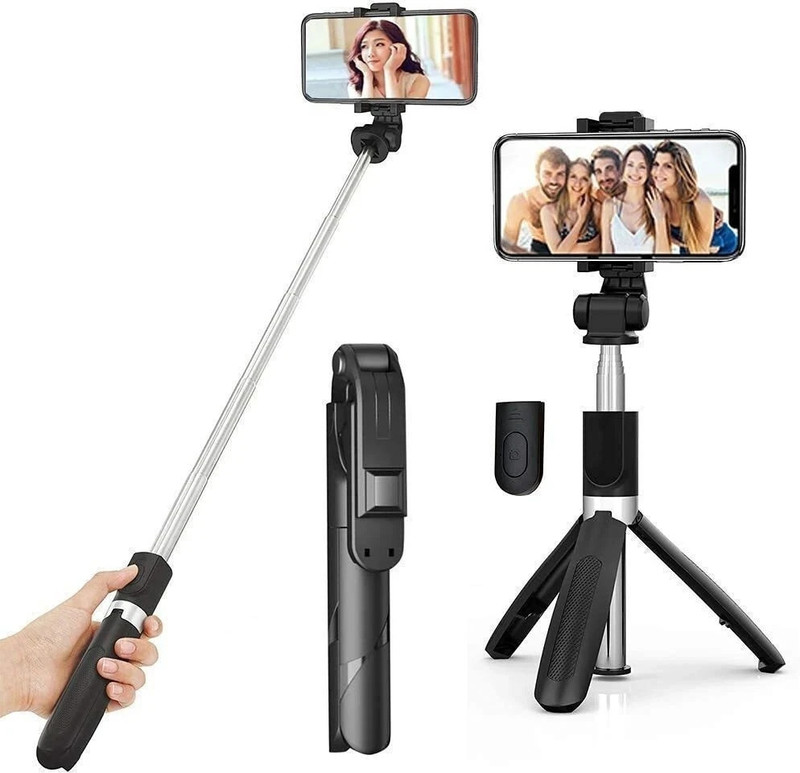 SNDS Selfie Stick multi-function Wireless Bluetooth Tripod(silver black) Tripod(BLACK SILVER, Supports Up to 400 g)