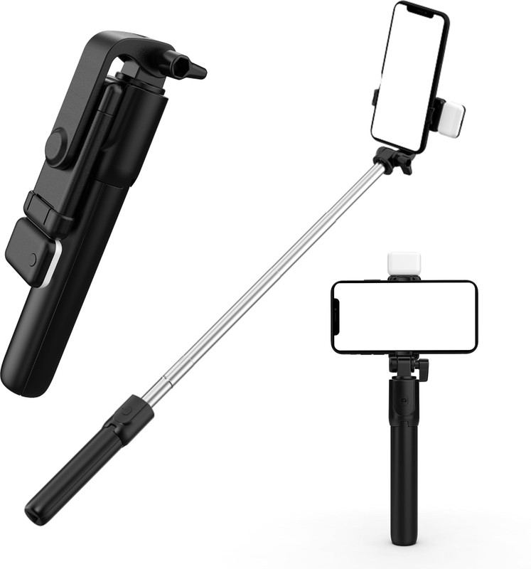 CHG Top Selling Quality professional handheld tripod selfie stick 3in1 Tripod, Tripod Kit, Tripod Ball Head(Black, Supports Up to 400 g)