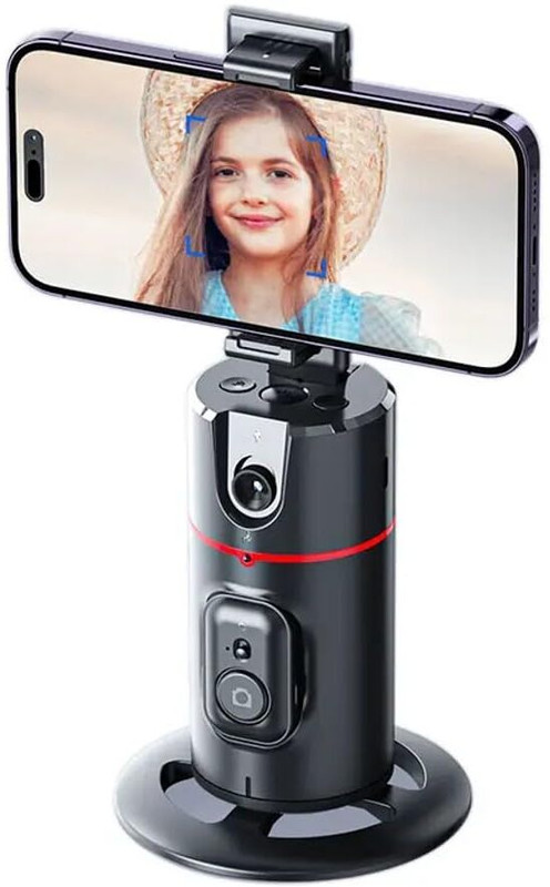 menosupp P02 AI Intelligent Tracker 360° Auto Face Tracking Desktop Selfie Gimbal 3 Axis Gimbal for Camera, Mobile(1000g)