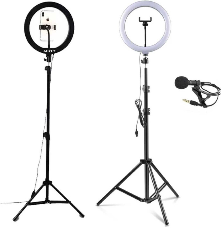 airtech Ring Light 10" With 7 Feet Tripod Stand For Making Reels, Photography Tripod(White, Yellow, Supports Up to 1200 g)