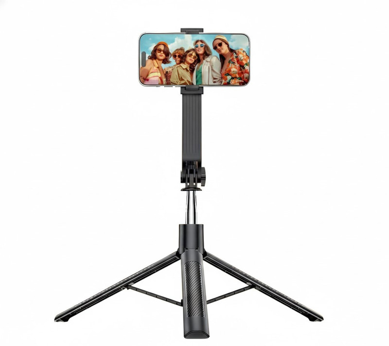 Tygot TSS-10 6.5 Feet (200CM) Selfie Stick Tripod, 360° Rotating Mobile & DSLR Camera Tripod(Black, Supports Up to 1000 g)