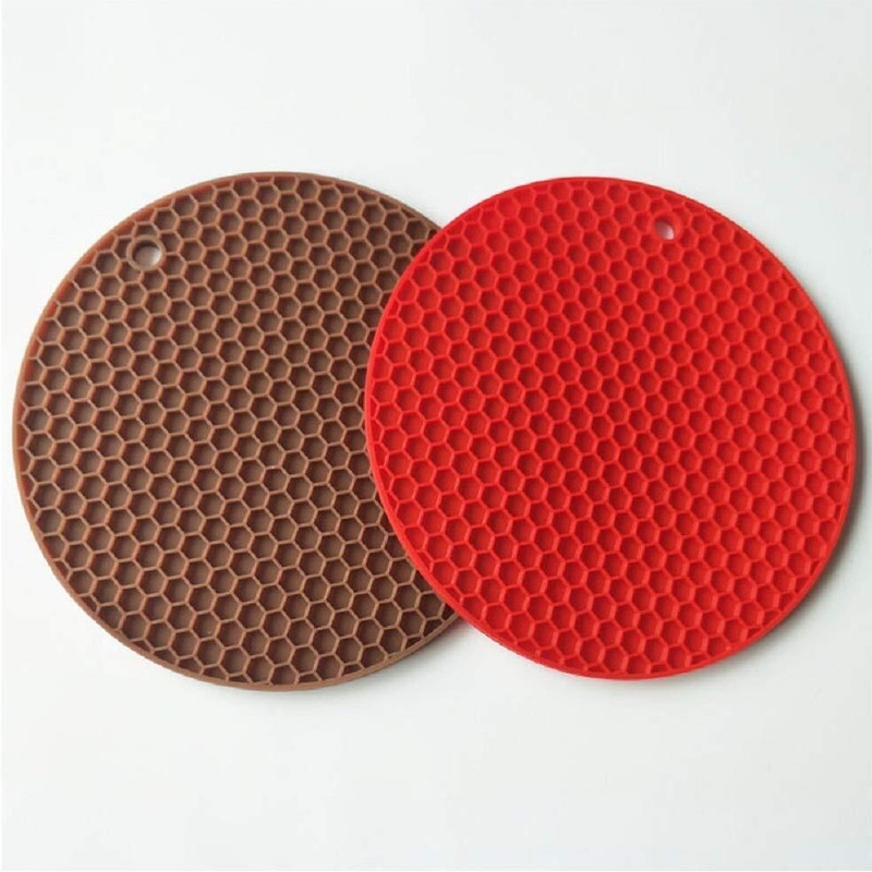 FIMTOWN Silicone Trivet mat, Multi-Purpose Heat mat, Non-Slip Insulation mat Policed Trivet(Pack of 2)