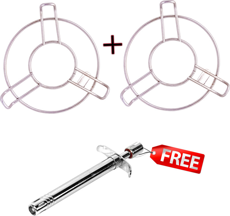 MAHIII Steel Trivet with Free Gas Lighter - Protect Surfaces, Bonus Gift Steel Trivet(Pack of 2)