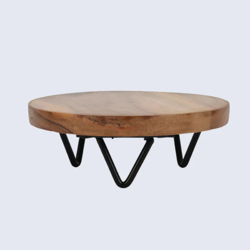 Luxe Art Handcrafted Solid Acacia Wood Round Trivet Natural Trivet(Pack of 2)