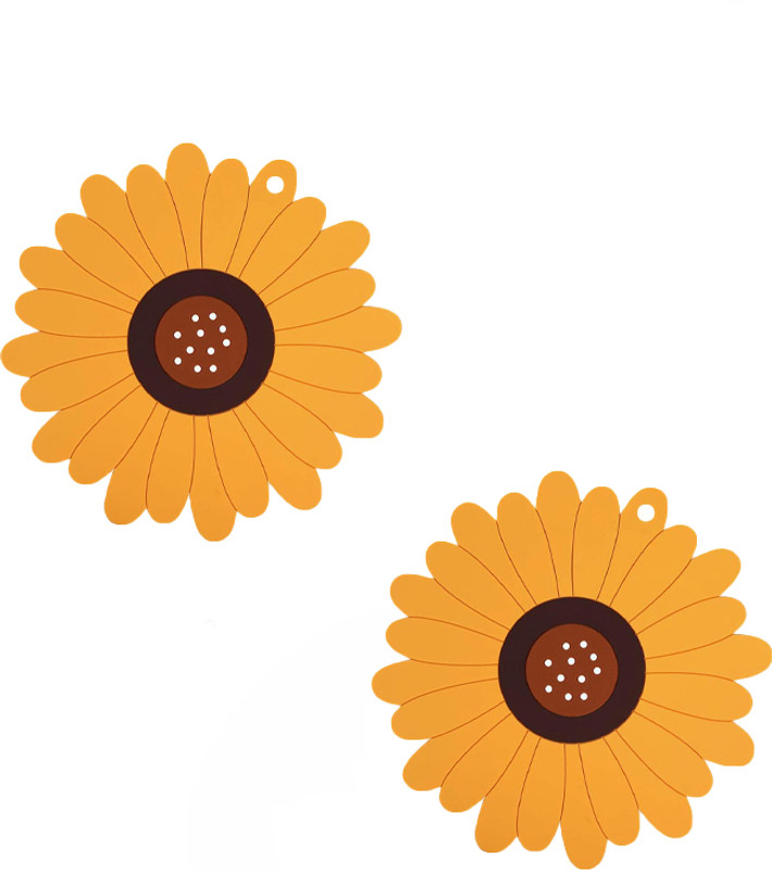 OICIA SUNFLOWER_A_BIG_BROWN_2PCS Smooth Trivet(Pack of 2)
